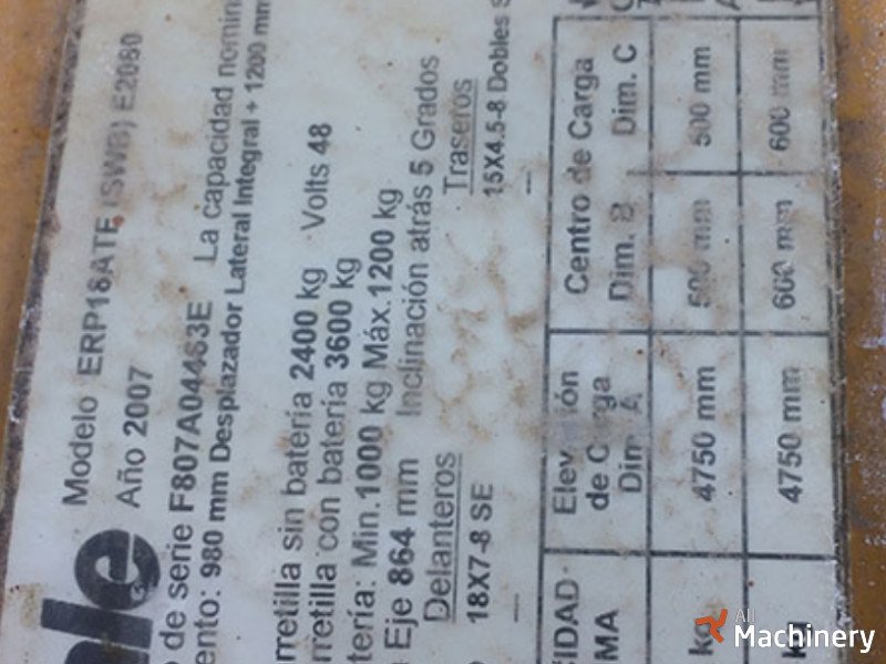 YALE ERP18ATF (SW8) E2080 Šakiniai triračiai krautuvai #1162