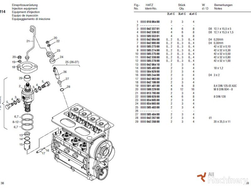 HATZ 2L41, 3L41, 4L41 dalys Nauji dyzeliniai varikliai #2667