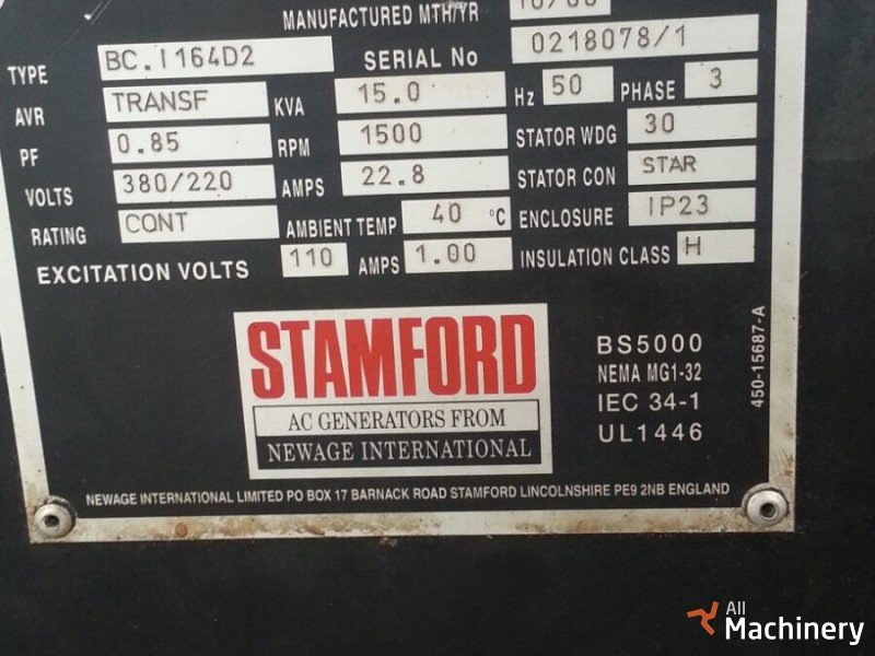 STAMFORD BC 164 Generatoriai 10-50 kw #3245
