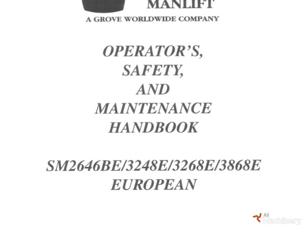 GROVE SM2646BE Operator's manual kitos keltuvų dalys #9102